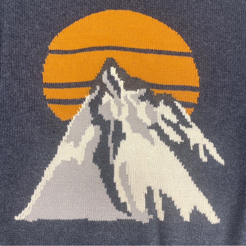 Wind River Heritage Mens Knit Mountain Sunset Graphic Crewneck Sweater Size L - Picture 2 of 8